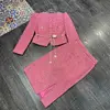 Two-Piece Set for Women Cropped Tweed Coat+Split Half Skirt Elegant Female Slim Fitting Suit Casual and Trendy Spring 5