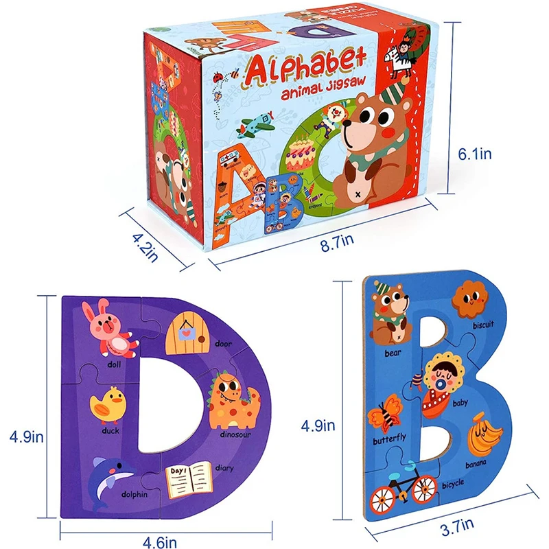 Brinquedos educativos GKPLY com 4 pacotes de quebra-cabeças e 1 mochila de  cordão Montessori quebra-cabeças de madeira para crianças de 3 a 5  anos(Animal) : : Brinquedos e Jogos