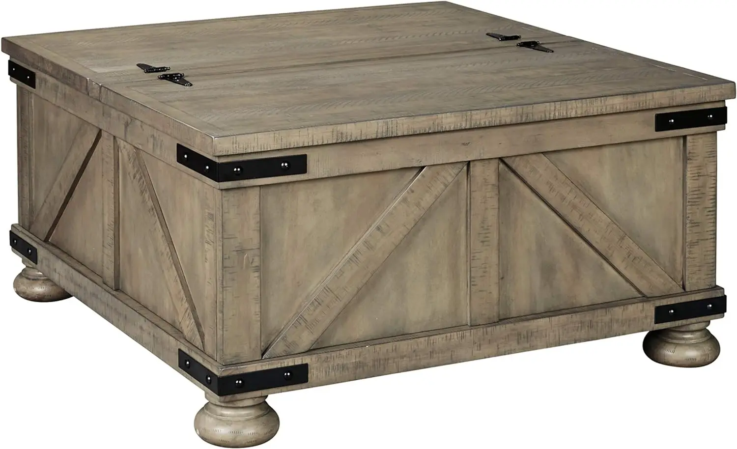 

Farmhouse Lift Top Coffee Table with Storage, Center Table Grayish Brown Finish Accent Tables for Living Room, Family Room