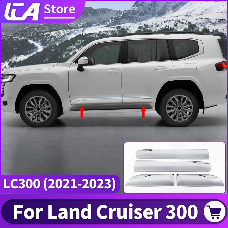 

For Toyota Land Cruiser 300 2022 2021Car Door Anti-Collision Body Decorative Modification Accessories LC300 J300 chrome body kit