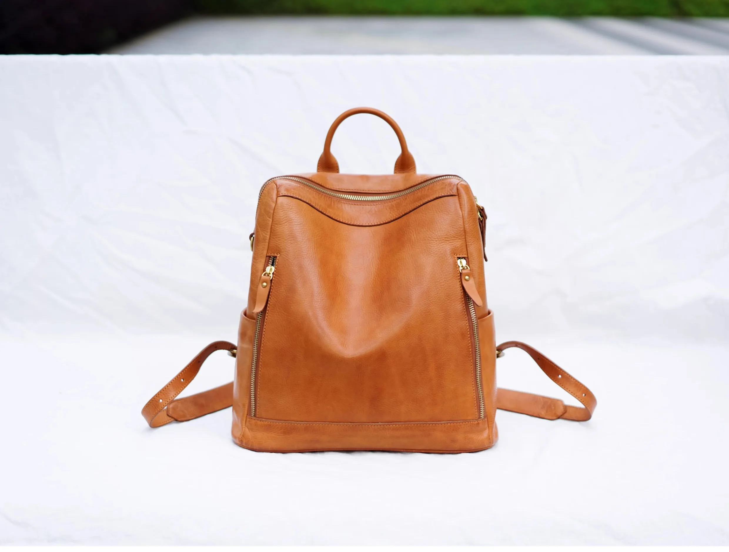 PNDME Modedesigner handgefertigte Damenrucksäcke aus echtem Leder Wochenende Reise Party Luxus Rindsleder Damen Schultasche – Detail 3
