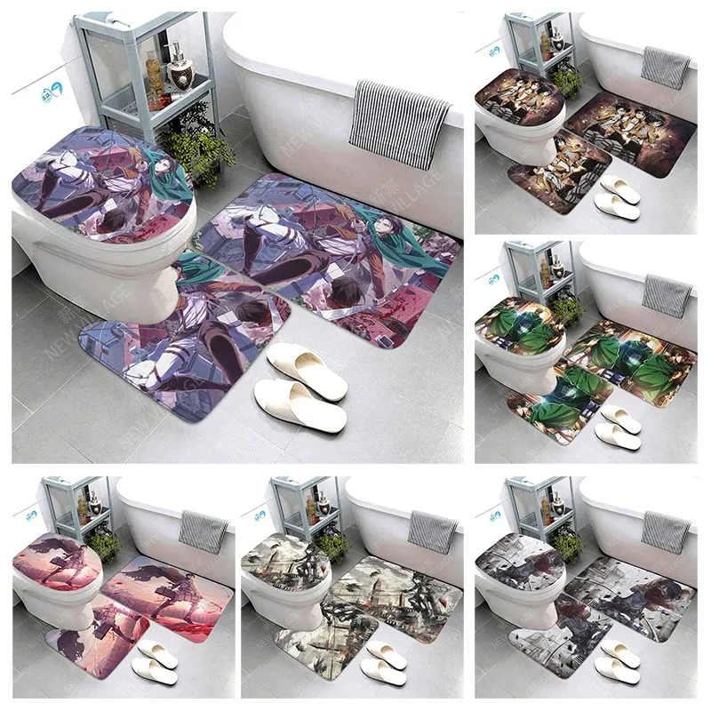

Anti-slip Bath Mat Bathroom Rug Shower Mat Decorative Absorbent Foot Mat Entrance Bathtub toilet rug kawaii anime cartoon cute