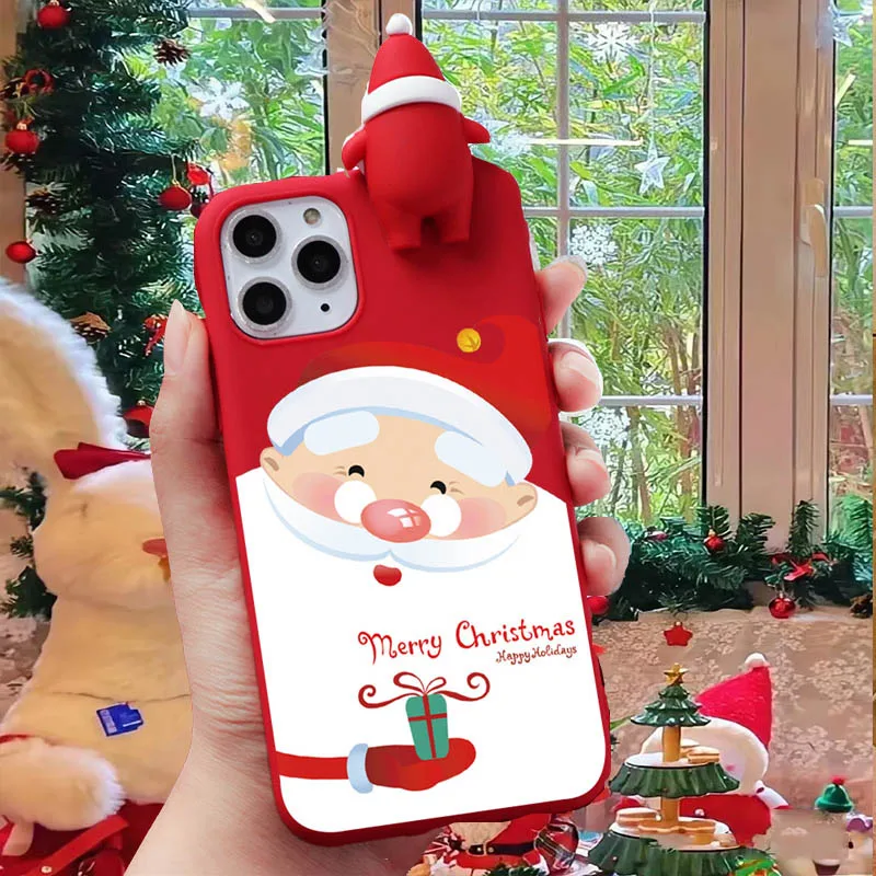 Festive 3D Santa Christmas Gift Bear Phone Case Cover