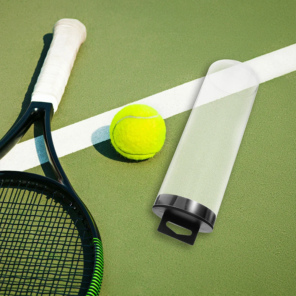 2 Pcs Transparent Tennis Tubes Black Lid Sports Supply Clear Ball Holders Durable Container Racquet Sports Tennis Accessories