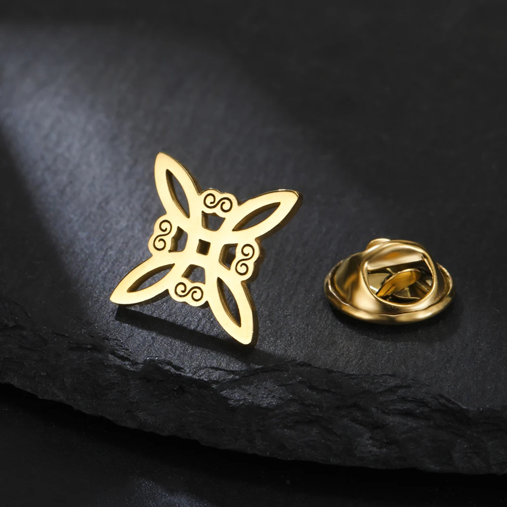 Dawapara Hexenknoten-Brosche, Pins, Celtics Trinity-Knoten, Triquetra-Symbol, viel Glück, heilige Geometrie, Wicca-Schmuck, Edelstahl – Detail 26