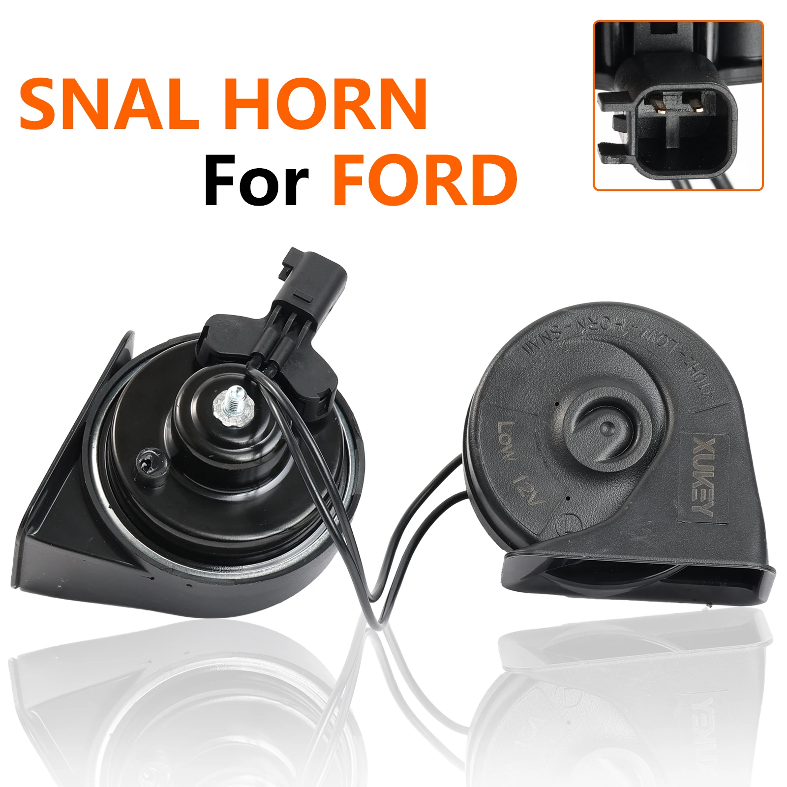 Dual Snail Horn 12V 110-125DB Waterproof High Low For Ford Fiesta Focus S-Max B-Max Cadillac ATS CTS XTS SRX Escalade 1815233 car siren horn car air horn waterproof horn