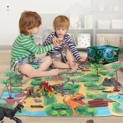Juego educativo de dinosaurios realistas para crear un mundo de dinosaurios, incluyendo t rex Triceratops Velociraptor para niños y niñas