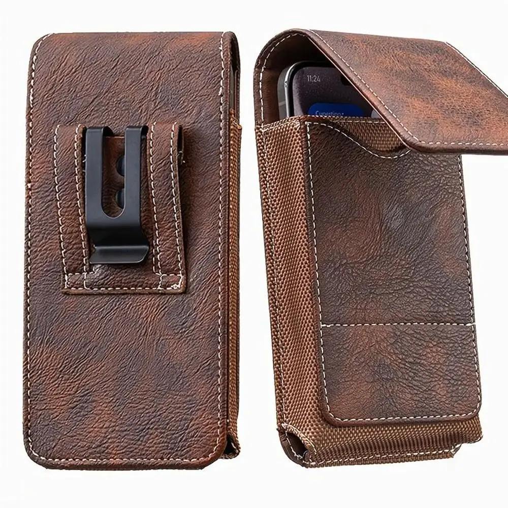 PU Leather Phone Waist Pack - Outdoor Camping Universal Belt Pouch