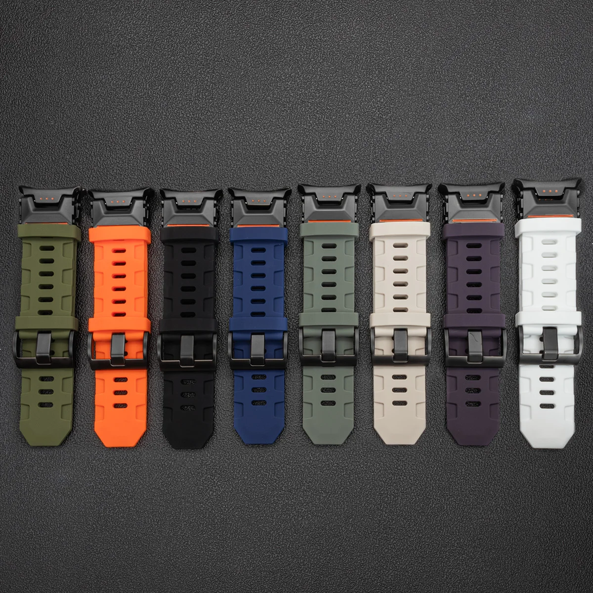 Luxury Men's Sport Silicone Band with Curved End Design
