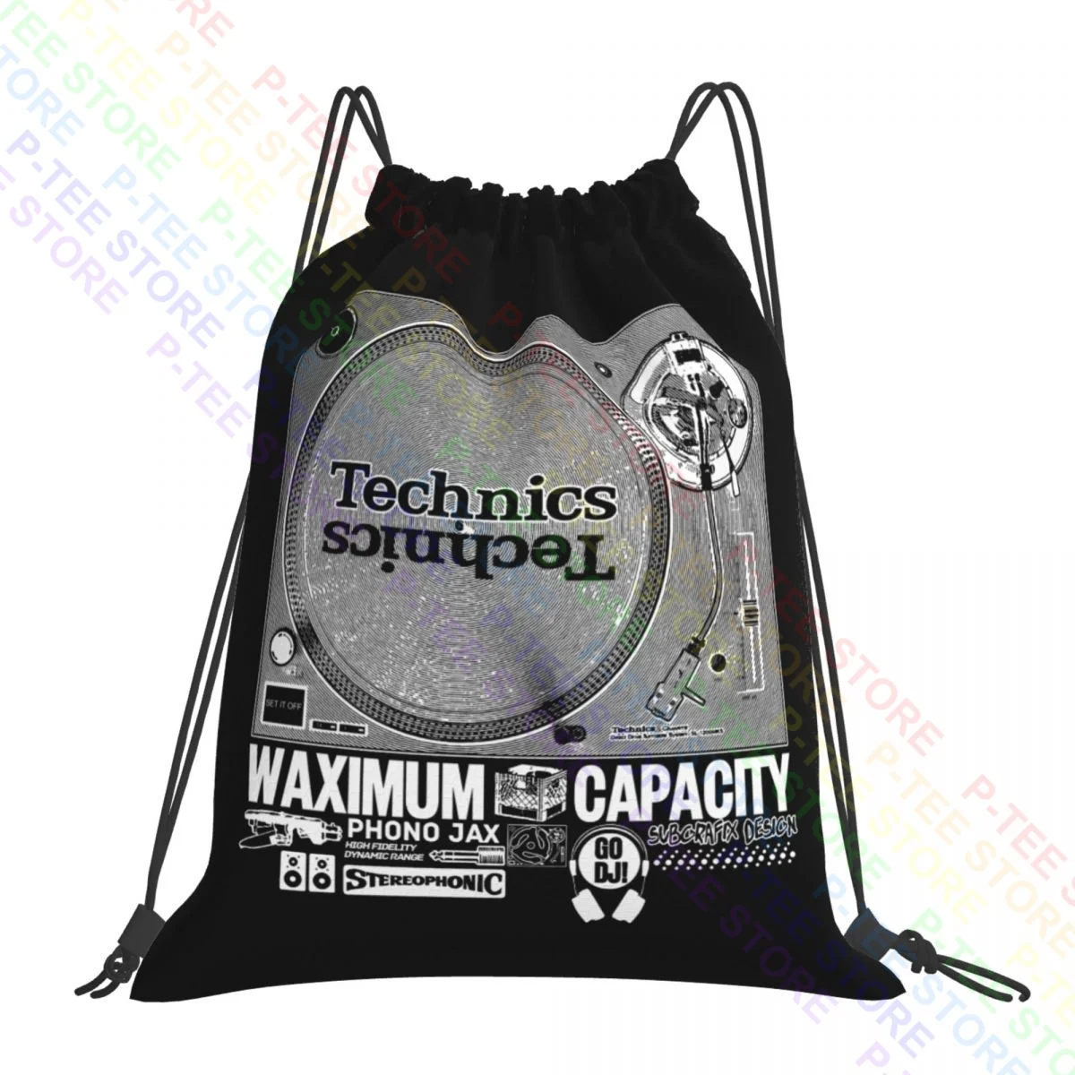 Technics 1200 Music Dee Jay Turntablismo Hip-Hop Borse Con Coulisse Borsa Da Palestra Palestra Allenamento Borse Leggere Per I Viaggi