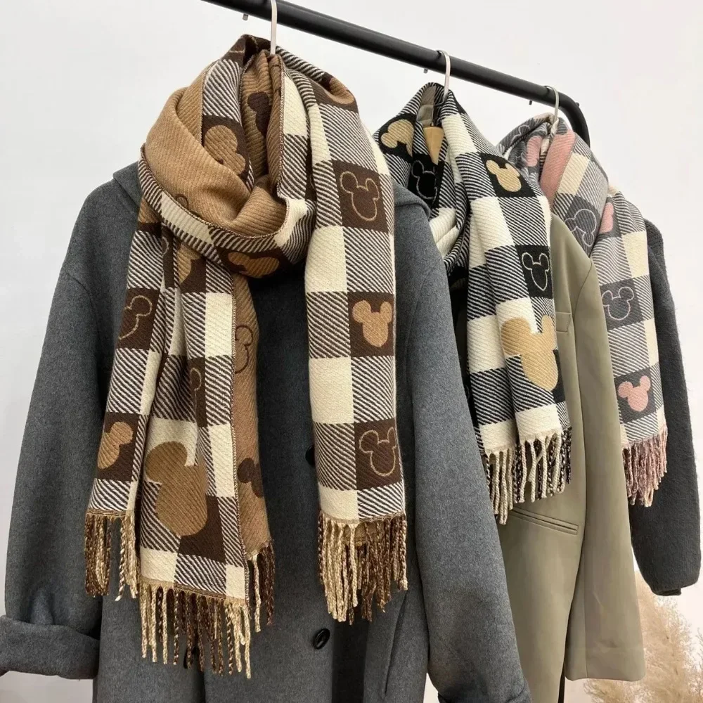 Écharpe Fantaisie Femme Velours Double Face Marron Et Beige - Viscose, Neuve Avec étiquettes