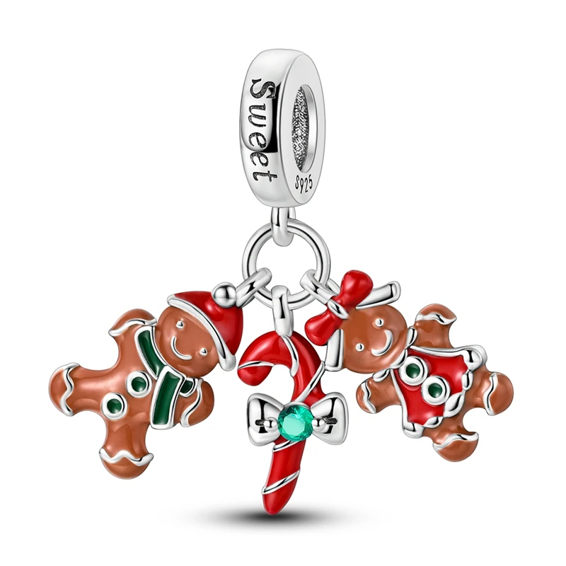 925 Sterling Silber Charms Winter Serie Perlen Schneemann Pinguin Anhänger Fit Frauen Original Armband Weihnachten DIY Schmuck Baumeln – Detail 8