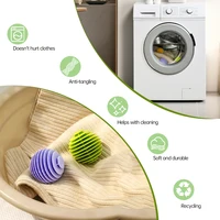 Reusable Laundry Ball Silicone Clothes Hair Cleaning Ball Soft Anti-wrap Laundry Ball Household Washing Machine Dryer Balls 2