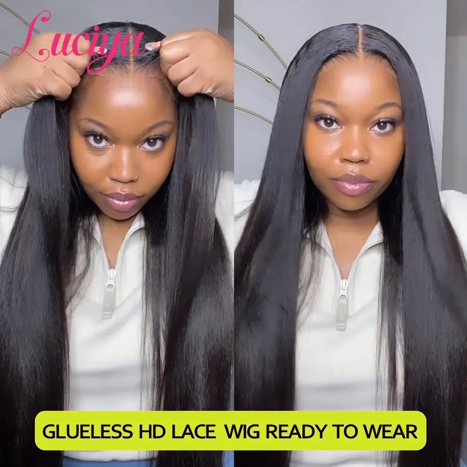 Kinky Straight Glueless Wig Human Hair 5x5 HD Lace Closure Wig 13x4/13x6 Lace Front Wigs For Women Pre Plucked Lace Frontal Wigs