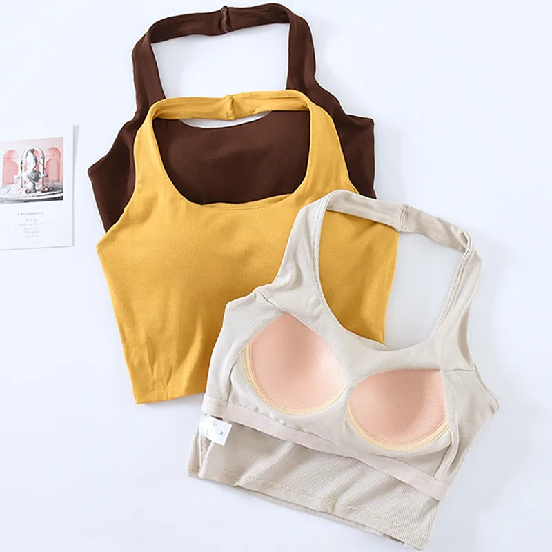 

Sexy Chest Pad Beautiful Back Underwear For Women Summer Pajamas Tops New Comfortable Sleep T-Shirt Female Nightwear Base Top