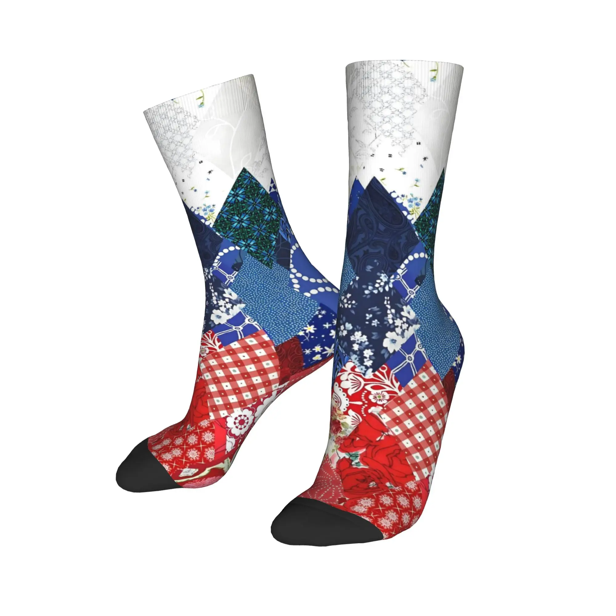 Retro Soviet Flag Crew Socks - Warm Fashionable Hammer and Sickle Design