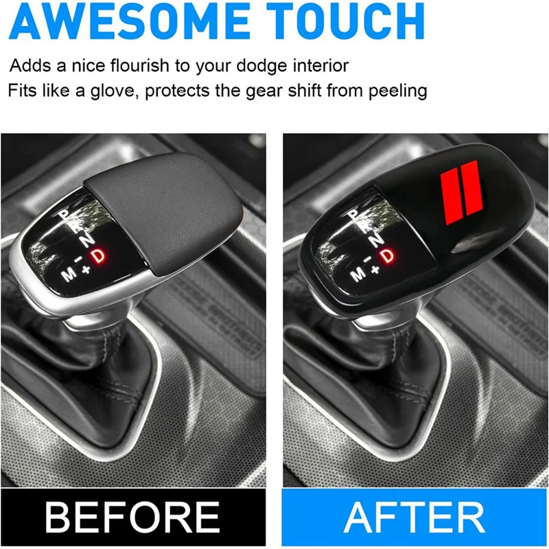 For Dodge Challenger Charger 2015-2022 Durango 2016-2023 Gear Shift Knob Head Cover Trim Accessories 6