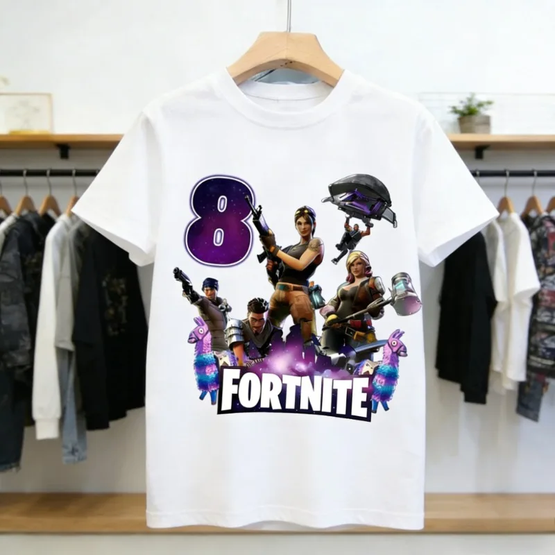 Children's Birthday Number T-Shirt - Summer Cotton Tee for Kids - Short Sleeve Party Top - Toddler Gift