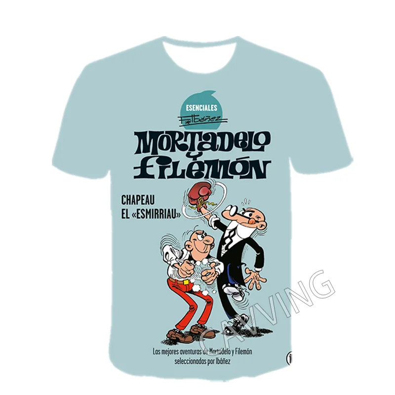 Stylish 3D Print Mortadelo y Filemón Graphic Casual T-Shirts - Unisex Harajuku Hip Hop Tops