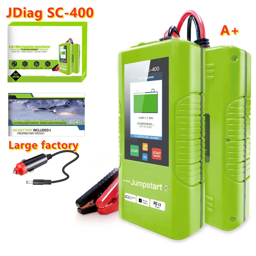 

Best JDiag TopDiag SC-400 Super Capacitor Car Jump Starter Fast Charge emergency starter Power Bank