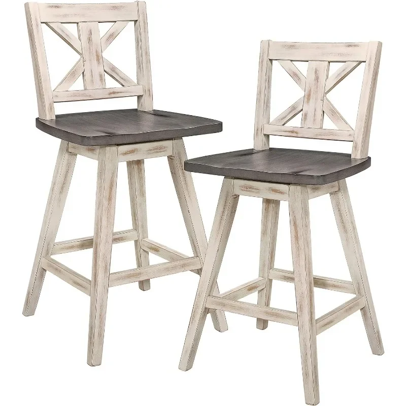

Homelegance Amsonia Counter Height Swivel Barstool (Set of 2), White