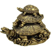 4"L X 2.5" W X 3"H Feng Shui Three Tier Tortoise ( Three Generation Turtle) Statue Home Decor for Healthy andLongevity 1