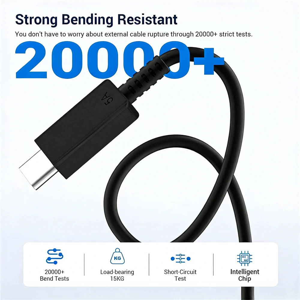รูปสินค้า สายชาร์จ USB-C ชาร์จเร็ว 5A 45W สำหรับสมาร์ทโฟนหลายรุ่น