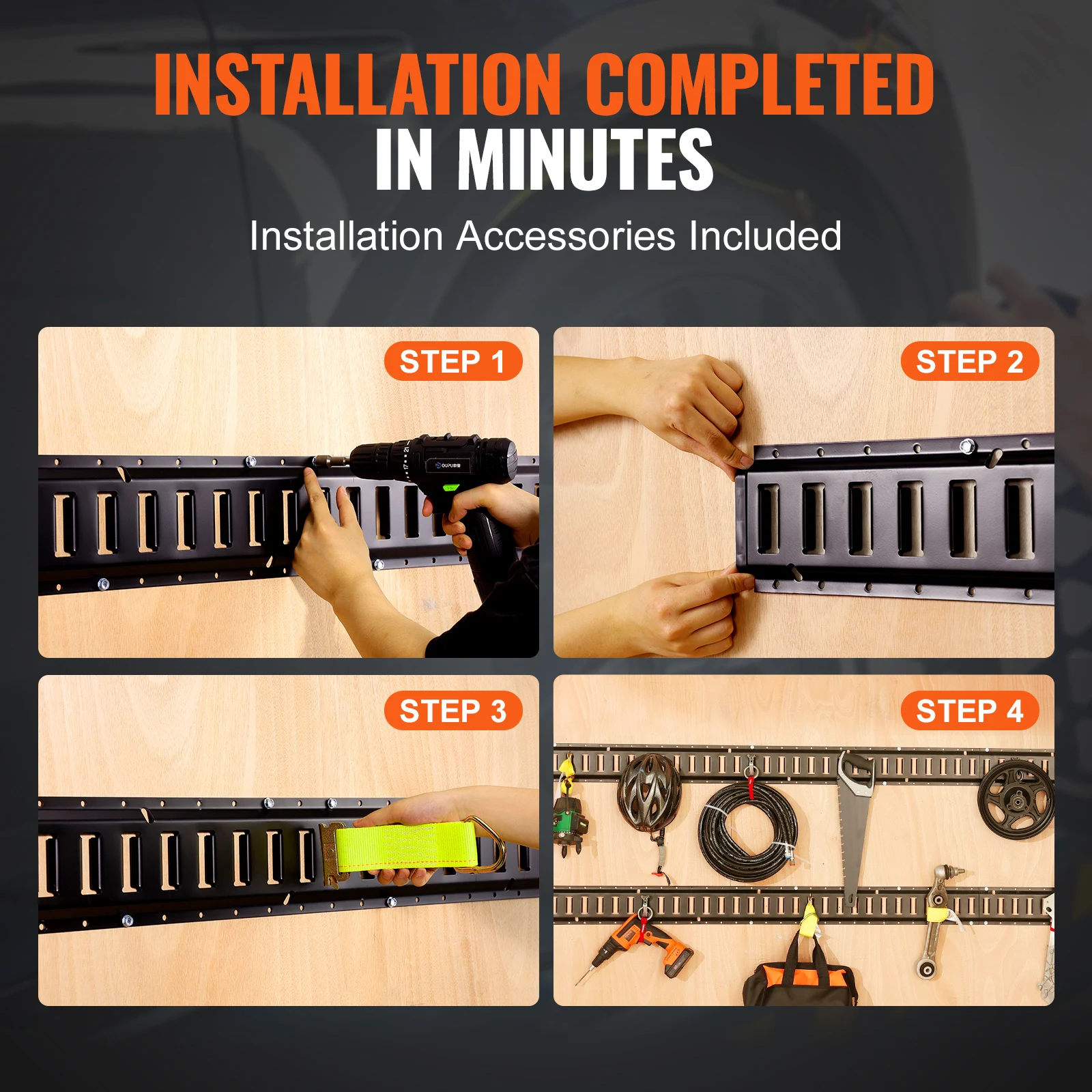 Steel E Track Tie Down Rail Kit for Cargo Securement