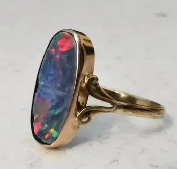 2024 New Niche Antique Geometric Colorful Stone Ring For Women Ring Wedding Engagement Rings Gift Fashion Custom Jewelry 1
