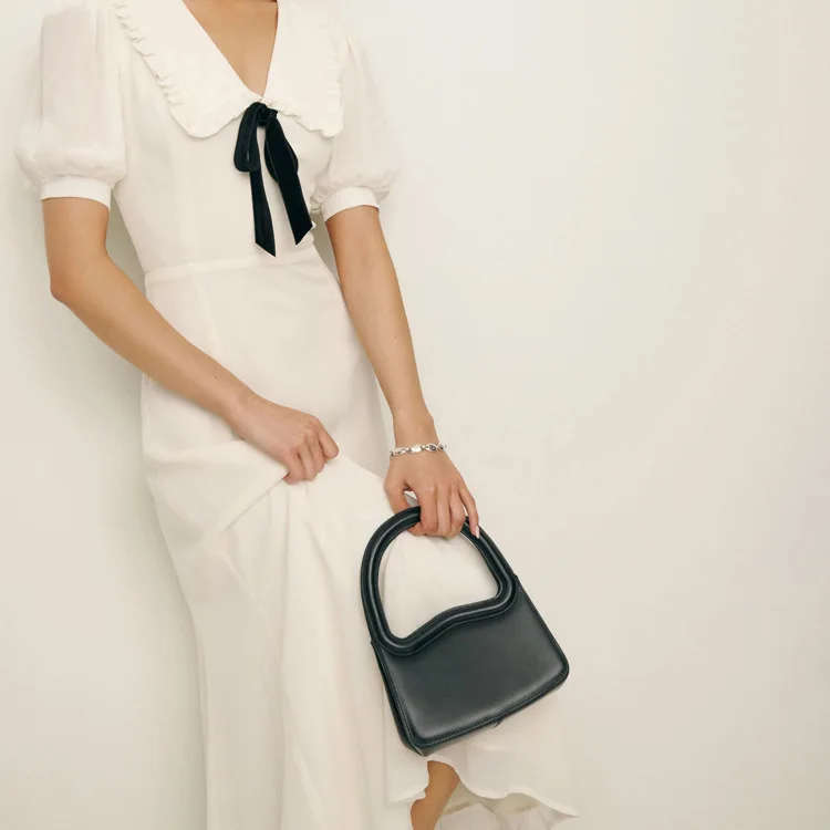 Ruffled White Elegant Long Dress Women's V-Neck Lace-Up Short Sleeve High Waist Patchwork Party Dress Ladies Maxi Dress