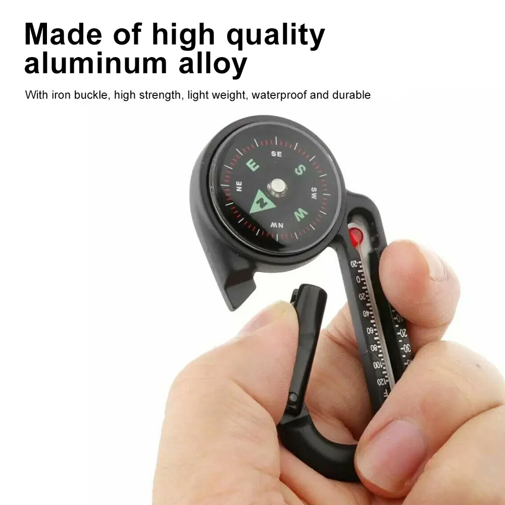 Mini Compass Keychain Carabiner Outdoor Camping Tools