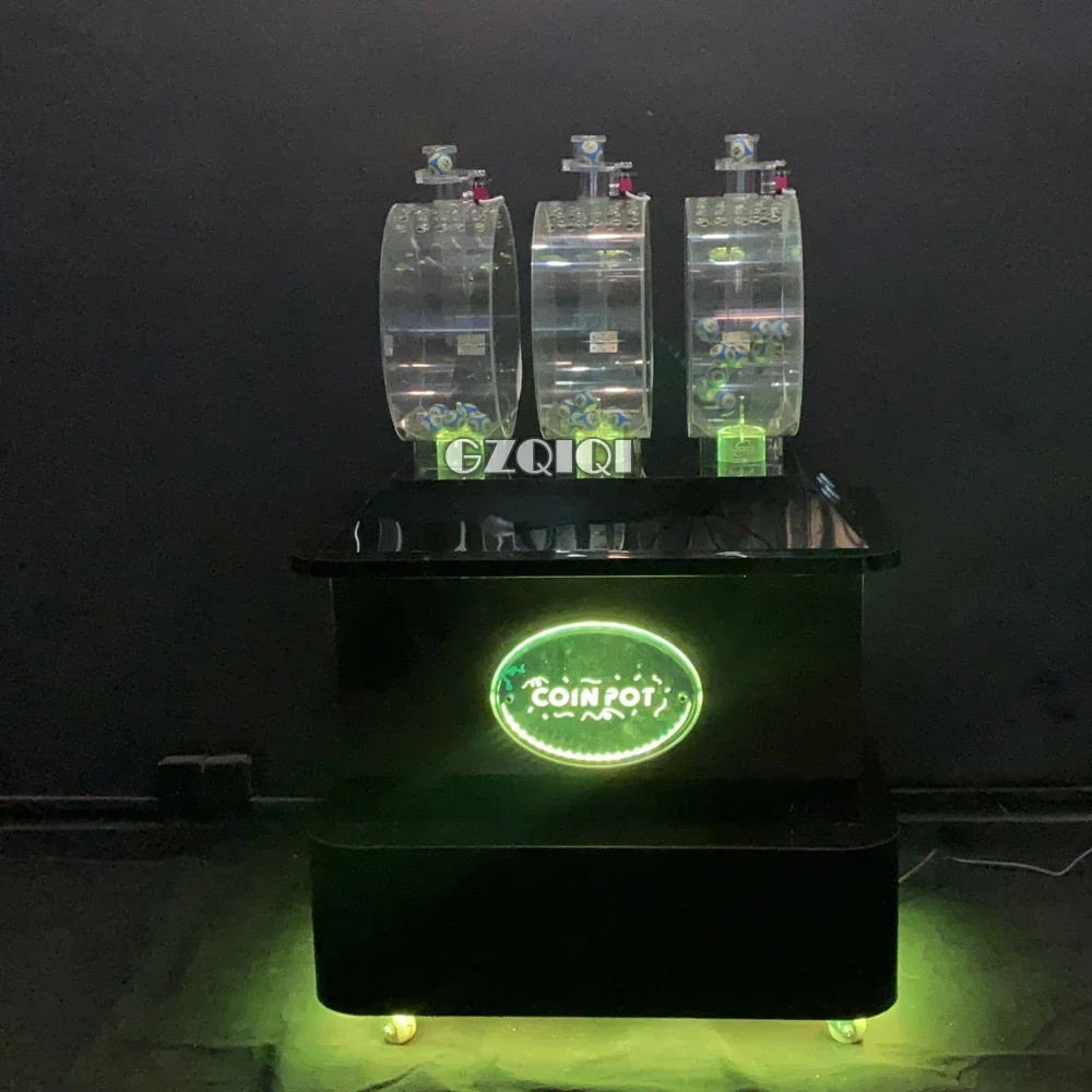multi-cylinder lottery balls machine with 3 charmbers