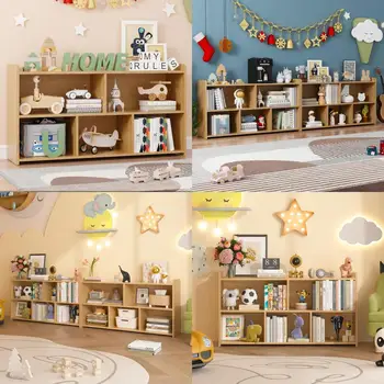Montessori Wooden 5-Cube Kids Bookcase & Toy Organizer 1