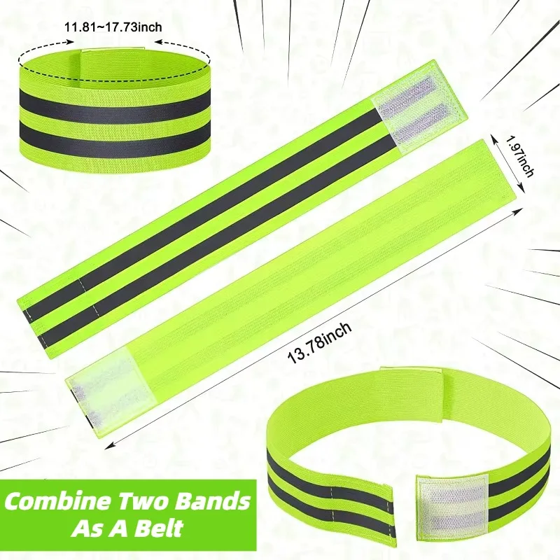 Safety Reflective Tape Bands reflective tape bands For Wrist Arm Ankle Leg High Visibility Reflect Straps Night Walking Cycling Running
