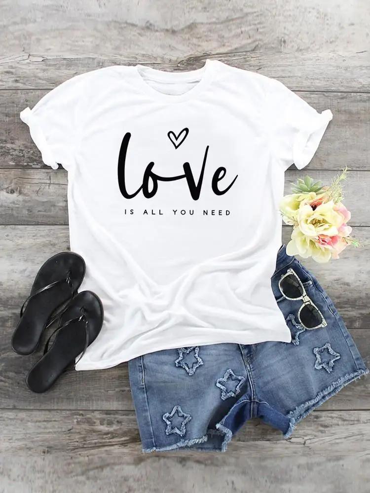 

Love Letter Trend Cute 90s Tee Print Cartoon Shirt Female Short Sleeve T Top T-shirts Women Summer Graphic Fashion Clothing
