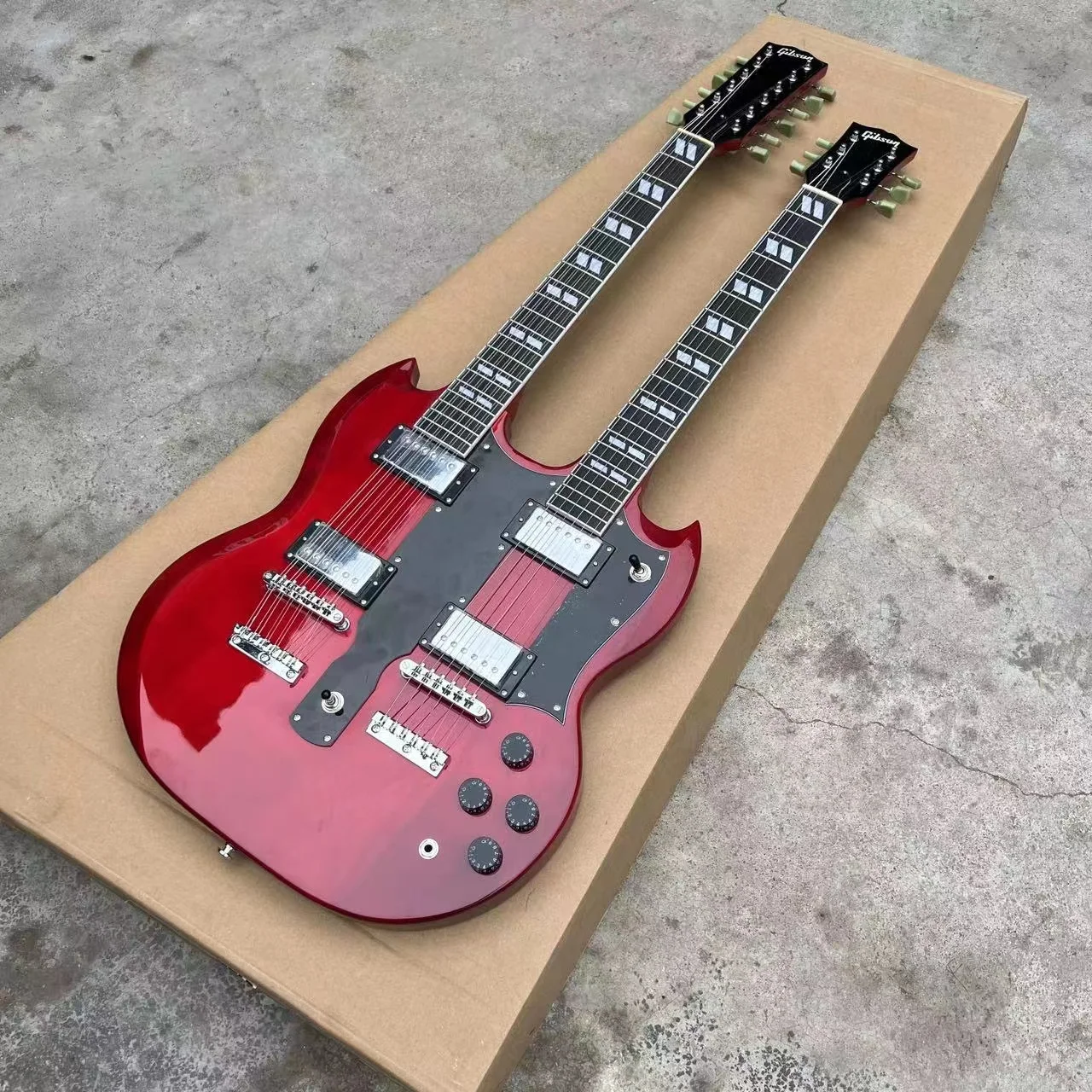 Guitarra El ctrica SG De Doble Cabeza Para Mano Izquierda 6 Cuerdas 