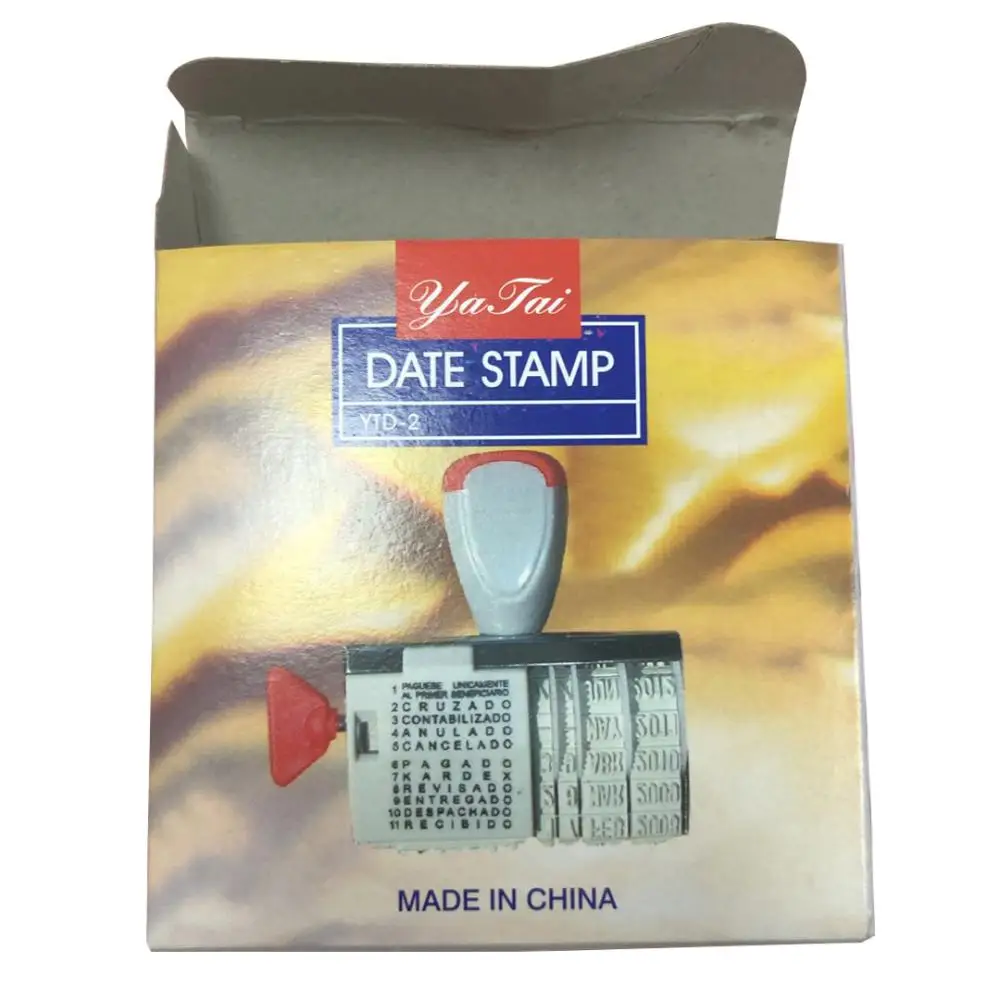 플래너용 귀여운 날짜 스탬프, 비즈니스 고무 스탬프, 날짜 조정 가능, 일기 학교 용품, 문구 액세서리