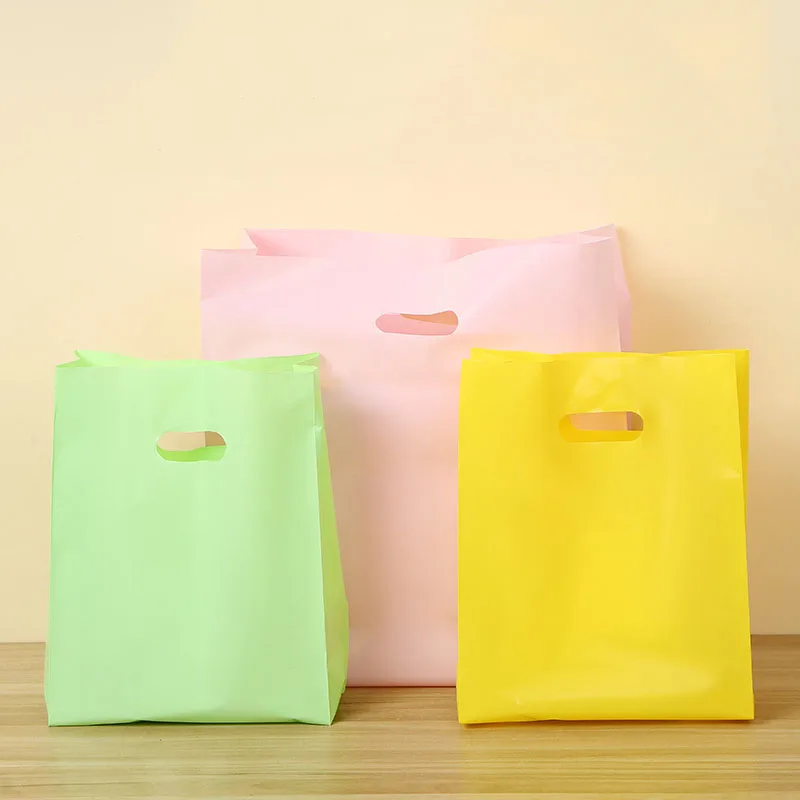 50Pcs/Pack Small Plastic Bag Gift Bag with Handle Earrings Jewelry Storage  Bags