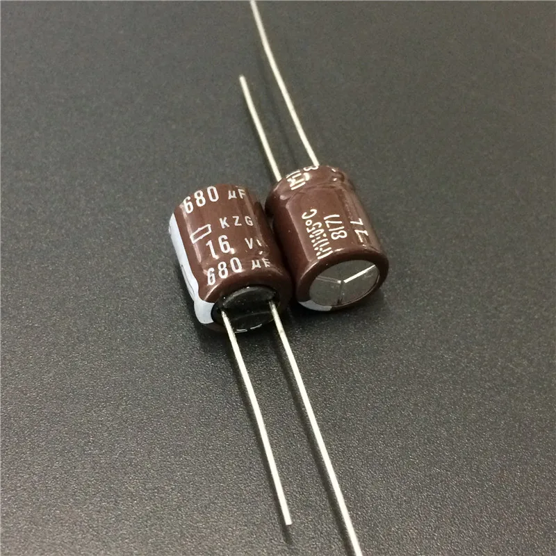 Condensador electrolítico de aluminio para placa base, Nippon NCC KZG Series 10x100mm Super Low ESR 16V680uF, 10 piezas/680 piezas, 12,5 uF, 16V