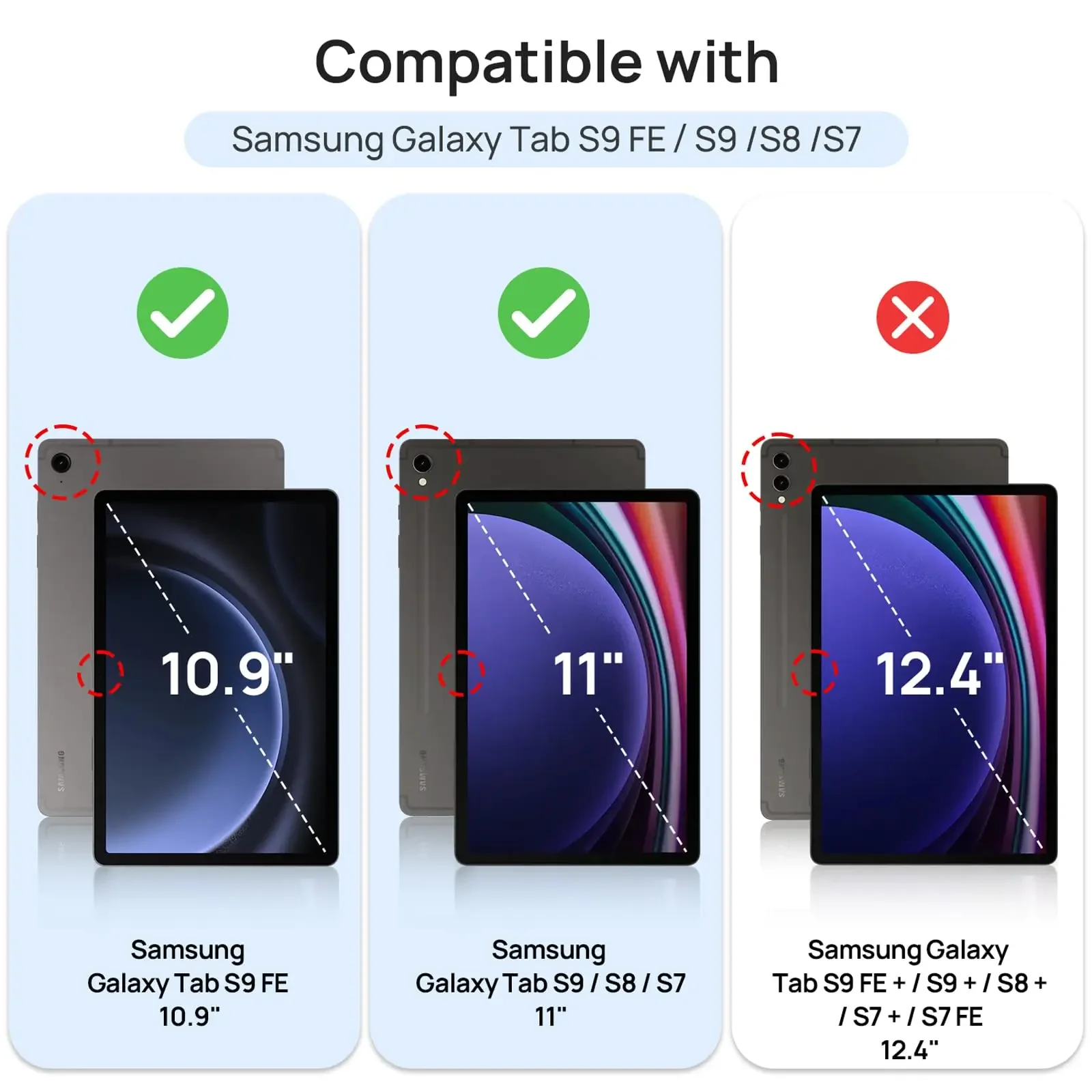 PU 가죽 360 회전 스탠드 보호 커버, 삼성 갤럭시 탭 S9 S8 S7 (11 인치) 및 갤럭시 탭 S9 FE (10.9 인치) 케이스