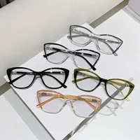 Blue Light Blocking Short-sight Glasses Unisex Women Men's Cat Eye Frame Photochromic Minus Diopter Prescription Myopia Eyewear 2