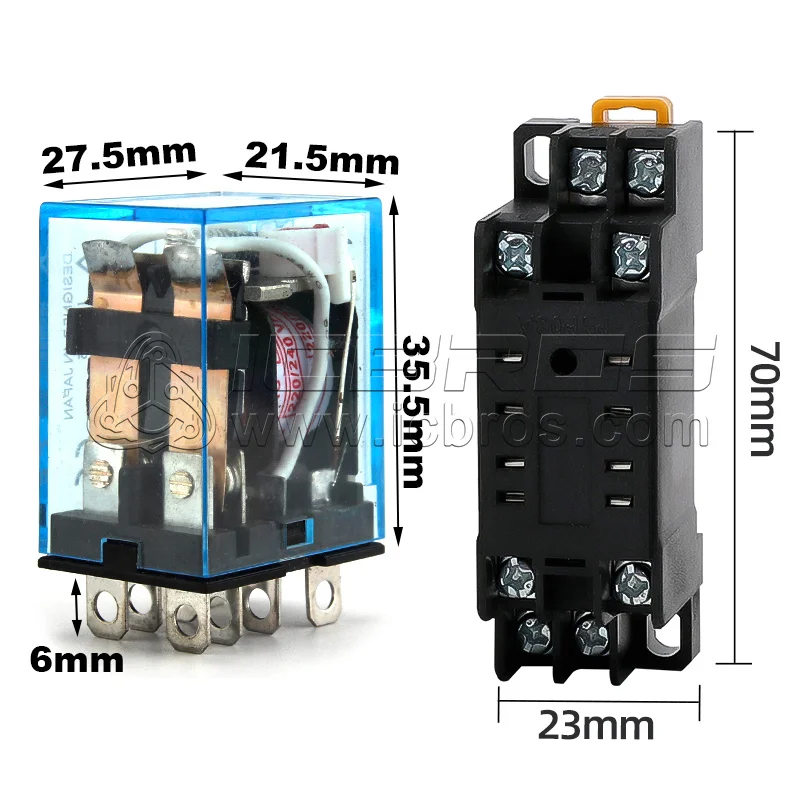  ̽ ִ    DPDT HH62P HHC68A-2Z, LY2NJ LY2N-J, DC12V, 24V, 36V, 48V, 110V, 220 240V, AC 10A, 8PIN, 1 Ʈ
