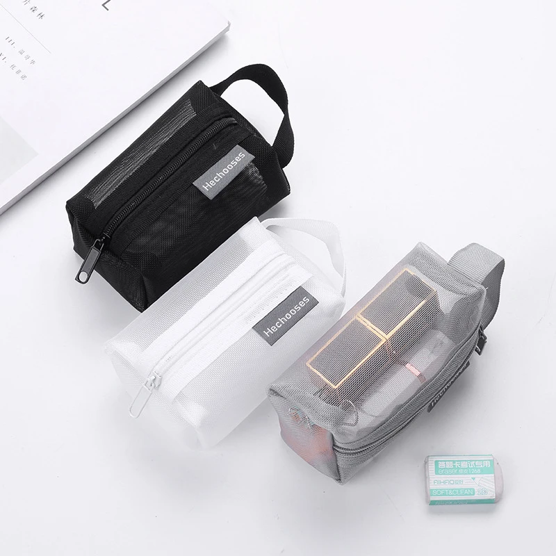 

Nylon Square Mesh Coin Purse Large Capacity Key Card Case Coin Pocket Transparent Storage Bag Pouch Mini Cosmetic Bag