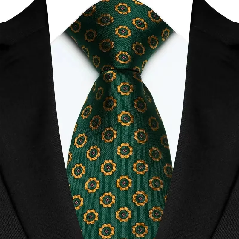Plaid Tie Wedding Men 8CM Dark Green Plaid Striped Paisley Neckties Men Business Groom Collar Accessories Gift