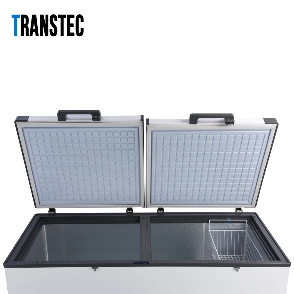 508L Solar Chest Freezer 12V/24V Power Advanced Cold Storage Solution double top open door run on solar energy big capacity