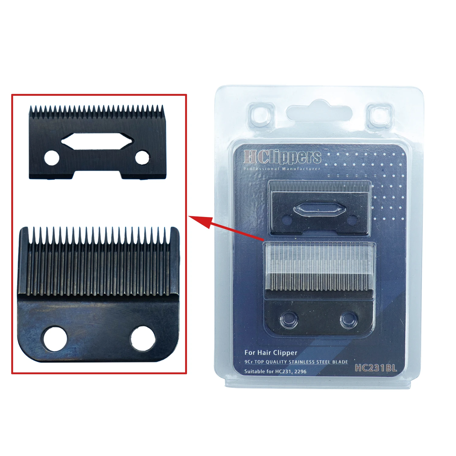 HC Original Replacement Blade for Kemei 2296 Hair Clipper Fusion Blades 9Cr Quality Stainless Steel Ceramic Moving Blade 6