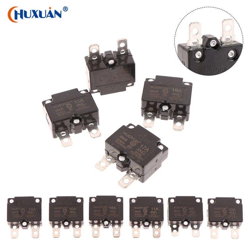 

New 125/250VAC 88AR 3A 4A 5A 7A 8A 10A 15A 20A 25A Automatic Reset Circuit Breaker Overload Switch Over Current Protector