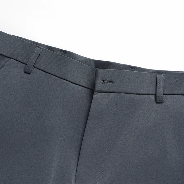 Pantalon d'été pour hommes, fin, droit, extensible, décontracté, sans Trace, sans repassage, tissu soyeux et frais, 29-42 4