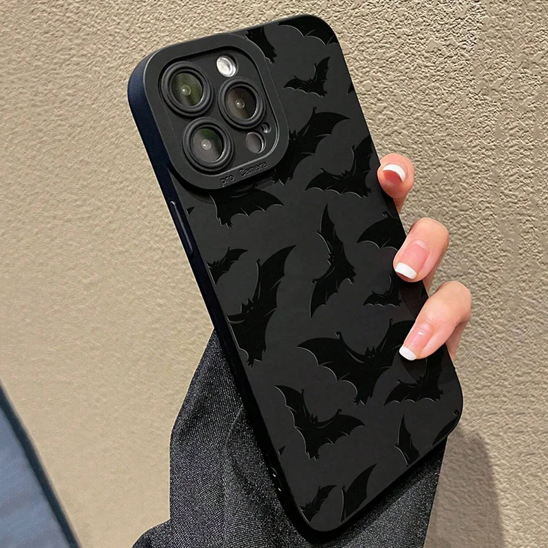 Bat Print Silicone Phone Case - Stylish and Durable Protective Cover