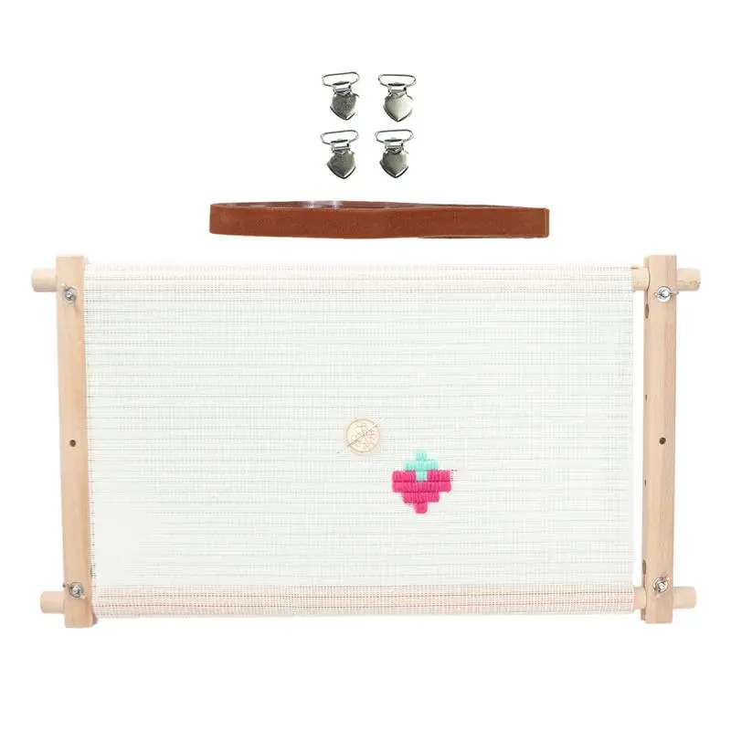 

Держатель-обруч для вышивки для новичков, шитье для гобеленов, съемная деревянная искусственная кожа с четкими инструкциями